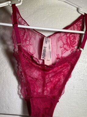 Victoria's Secret Fuchsia Lace Bodysuit Teddy